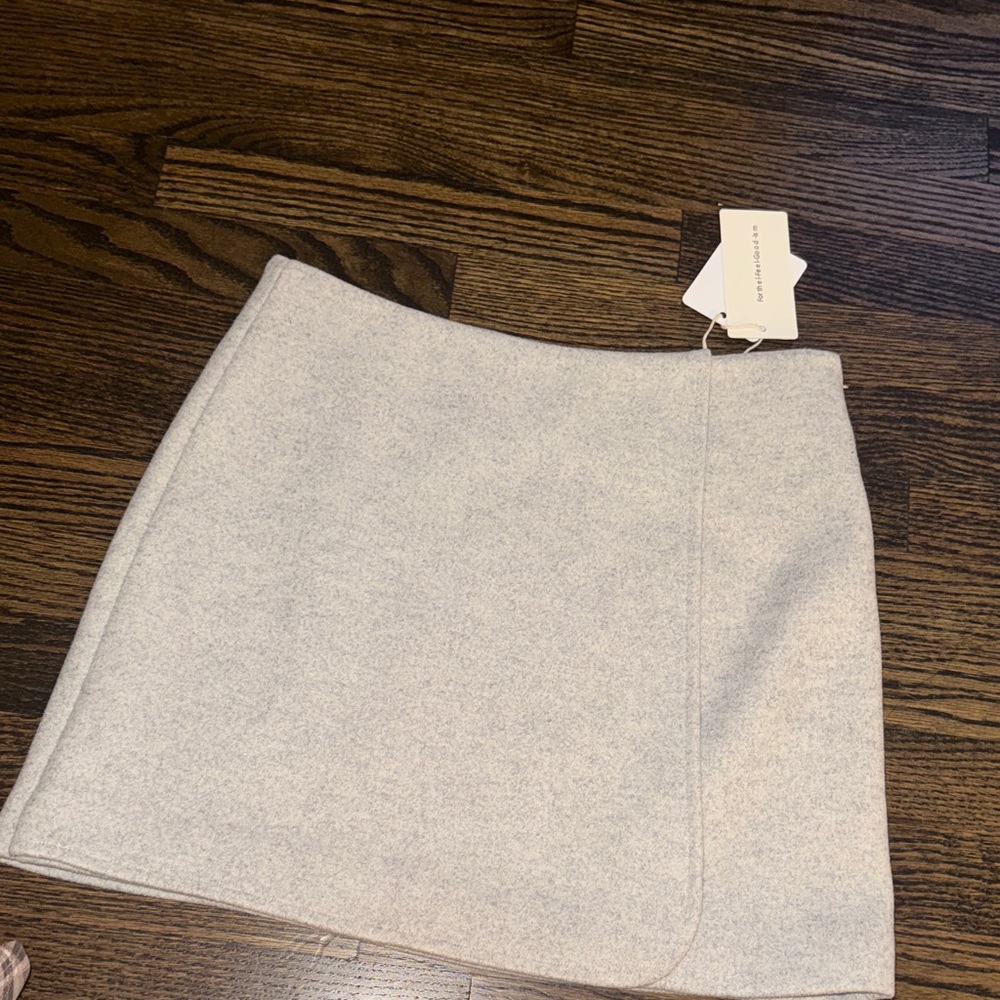 Commense Light Gray Mini Skirt